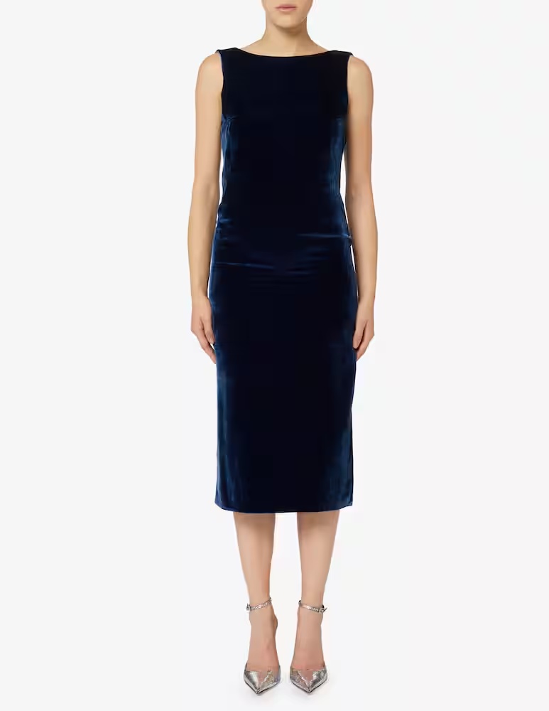 Бархатное платье-футляр миди 24.7 Studio, синий
Бархатное платье-футляр миди 24.7 Studio, синий