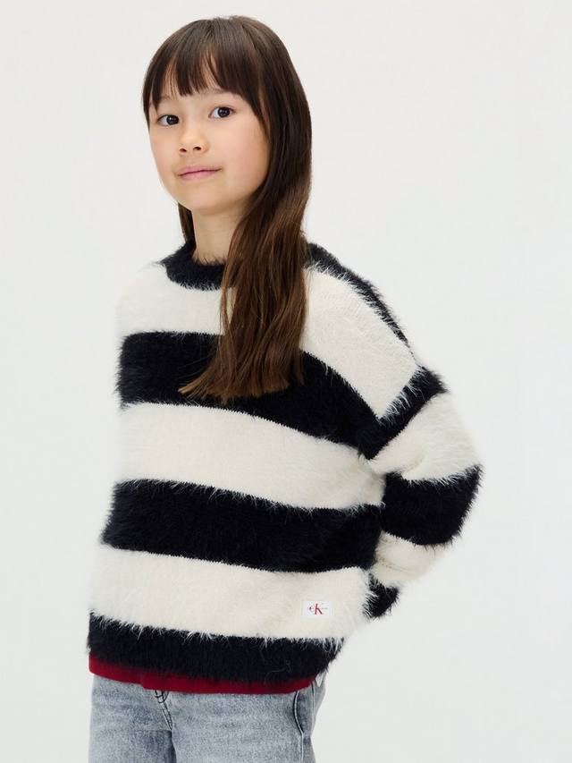 Детский пушистый полосатый джемпер Calvin Klein, Whitecap Gray/Black
Детский пушистый полосатый джемпер Calvin Klein, Whitecap Gray/Black