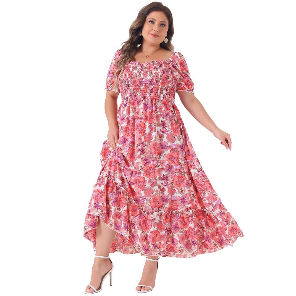 Платье больших размеров для женщин с цветочным принтом и короткими рукавами, с квадратным вырезом, макси-платье с цветочным принтом Agnes Orinda, желтый
Платье больших размеров для женщин с цветочным принтом и короткими рукавами, с квадратным вырезом, макси-платье с цветочным принтом Agnes Orinda, желтый