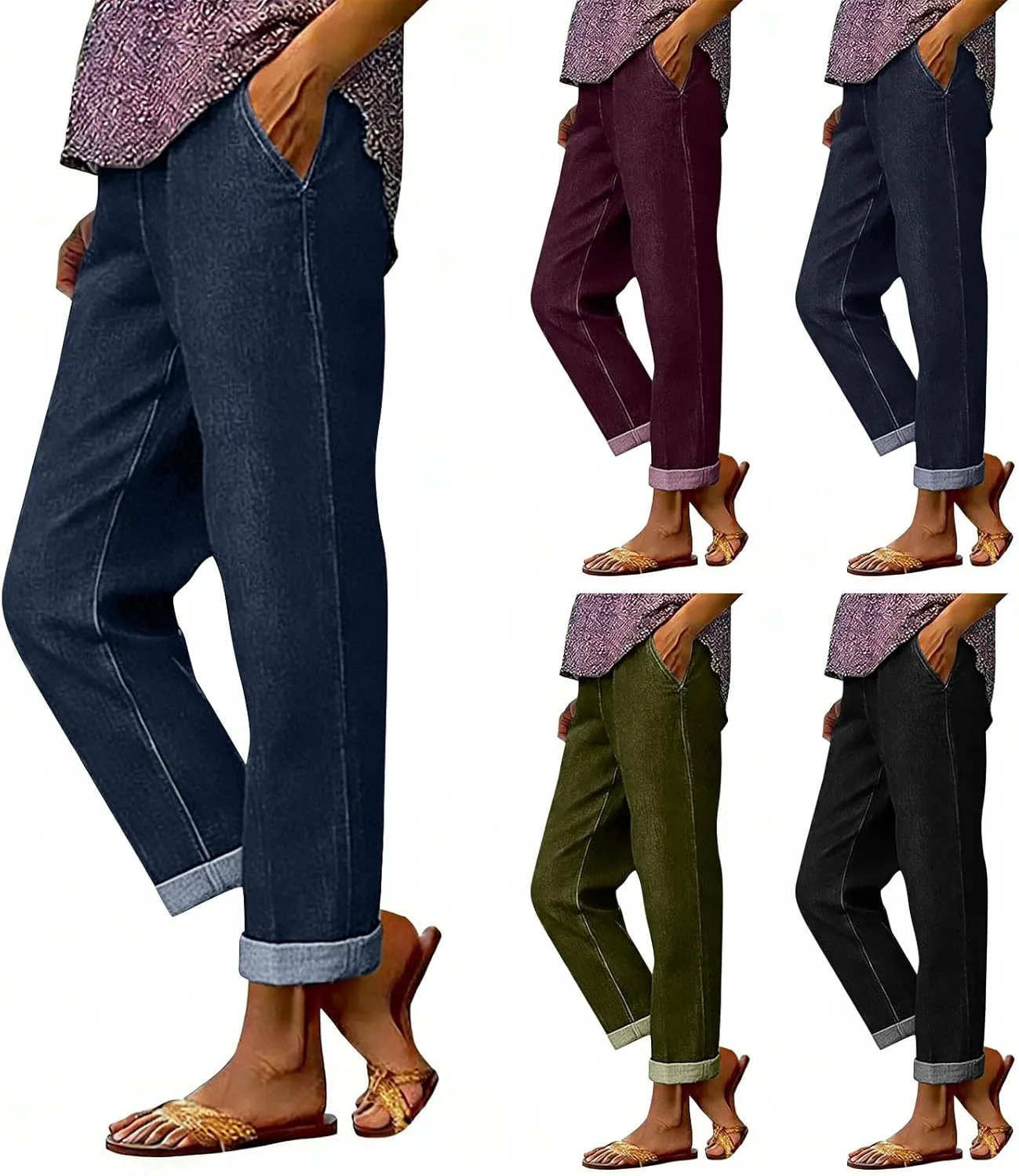 Женские джинсы прямого кроя на резинке
Женские джинсы прямого кроя на резинке