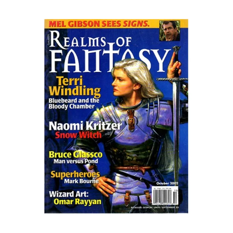 Журнал 2002 October "Bluebeard and the Bloody Chamber, Snow Witch, Man Versus Pond", Realms of Fantasy Magazine 
Журнал 2002 October "Bluebeard and the Bloody Chamber, Snow Witch, Man Versus Pond", Realms of Fantasy Magazine