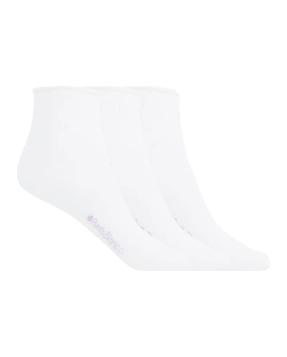 Набор из 3 пар женских носков из мерсеризованного хлопка гладкие с манжетой рюш Punto Blanco, белый
Набор из 3 пар женских носков из мерсеризованного хлопка гладкие с манжетой рюш Punto Blanco, белый