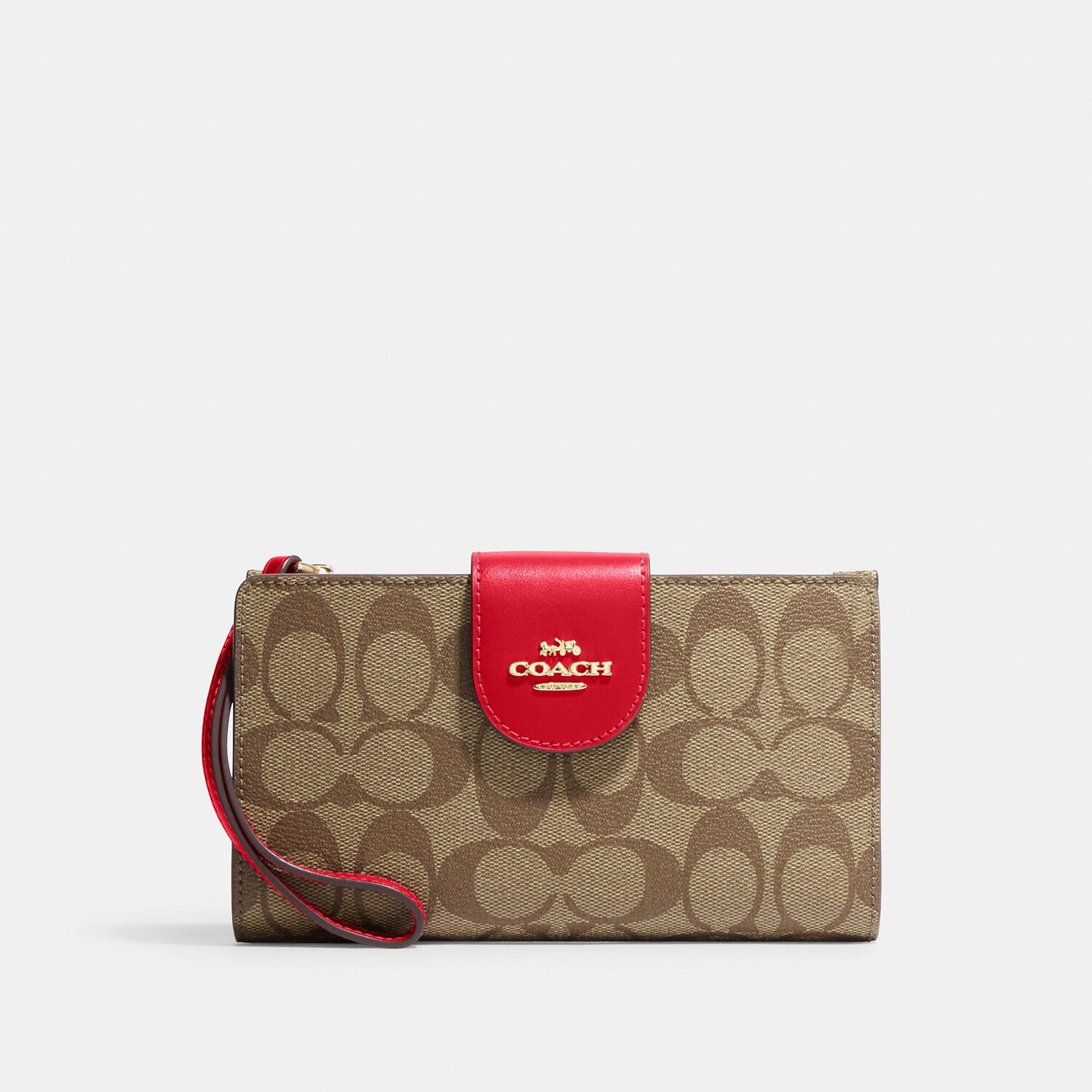 Кошелек для телефона Coach Outlet Tech из канвы с цветными блоками и подписью, цвет Khaki/Electric Red
Кошелек для телефона Coach Outlet Tech из канвы с цветными блоками и подписью, цвет Khaki/Electric Red