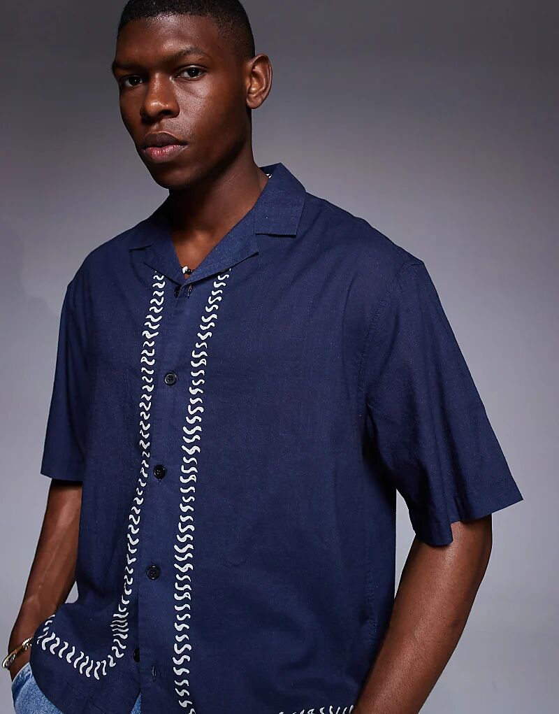 Рубашка свободного кроя ASOS DESIGN с каймой темно-синего цвета
Рубашка свободного кроя ASOS DESIGN с каймой темно-синего цвета