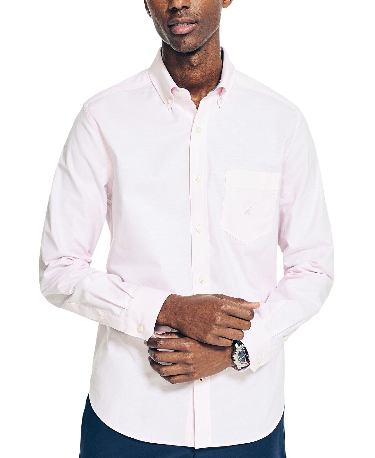 Мужская однотонная оксфордская рубашка классического кроя стрейч на пуговицах Nautica
Мужская однотонная оксфордская рубашка классического кроя стрейч на пуговицах Nautica