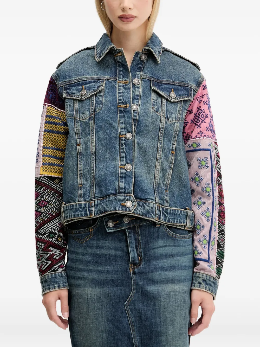 Джинсовая куртка на пуговицах Desigual, синий
Джинсовая куртка на пуговицах Desigual, синий