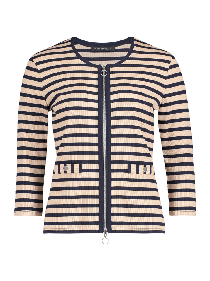 Betty Barclay Рубашка-кардиган в рубчик бежевого/темно-синего цвета
Betty Barclay Рубашка-кардиган в рубчик бежевого/темно-синего цвета