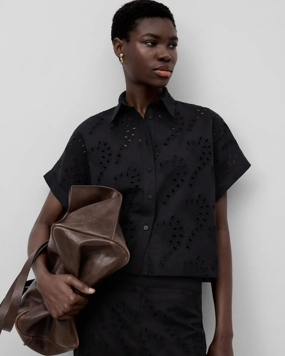 Женская блузка с вышивкой из европейского льна Adolfo Dominguez, черный
Женская блузка с вышивкой из европейского льна Adolfo Dominguez, черный