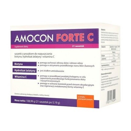 Amocon Forte C со вкусом апельсина, 21 пакетик, для здоровья волос, кожи, ногтей, Axxon
Amocon Forte C со вкусом апельсина, 21 пакетик, для здоровья волос, кожи, ногтей, Axxon