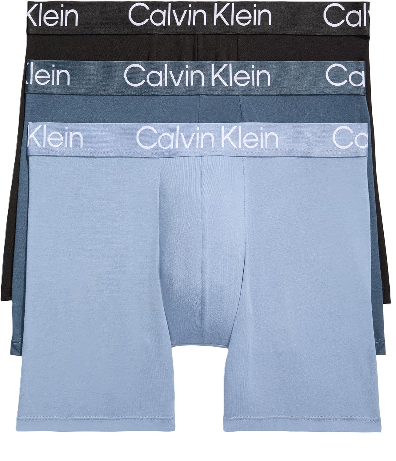 Ультрамягкие современные трусы-боксеры Calvin Klein для мужчин, Black, Troposphere, Hemisphere Blue
Ультрамягкие современные трусы-боксеры Calvin Klein для мужчин, Black, Troposphere, Hemisphere Blue