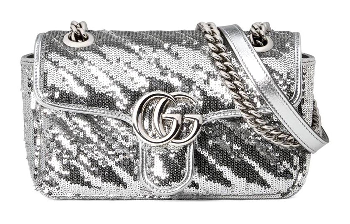 GUCCI Сумка GG Marmont из шелка через плечо 
GUCCI Сумка GG Marmont из шелка через плечо