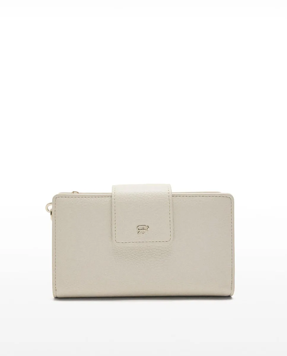 Средний женский кошелек с магнитным клапаном, однотонный Parfois, цвет Crudo 
Средний женский кошелек с магнитным клапаном, однотонный Parfois, цвет Crudo