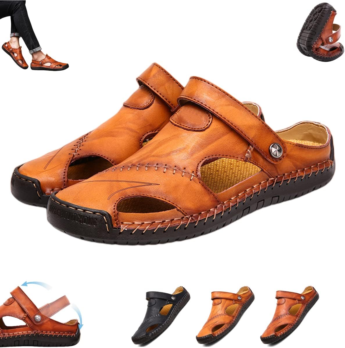 Сандалии Zhongle Mutlon, мужские повседневные с закрытым носком, кожаные ручной работы, повседневные сандалии Mutlon с закрытым носком для мужчин, коричневый
Сандалии Zhongle Mutlon, мужские повседневные с закрытым носком, кожаные ручной работы, повседневные сандалии Mutlon с закрытым носком для мужчин, коричневый