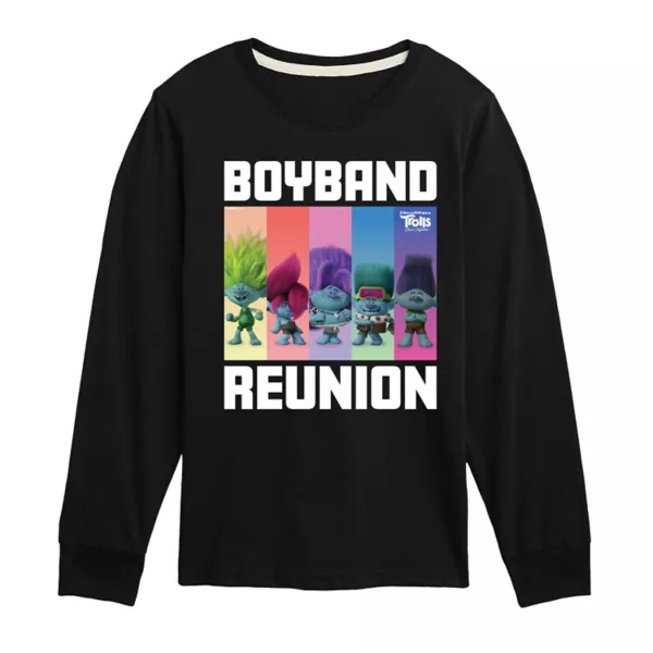 Футболка с длинным рукавом и принтом воссоединения бой-бэнда из фильма «Тролли» для мальчиков 8-20 лет Dreamworks, черный
Футболка с длинным рукавом и принтом воссоединения бой-бэнда из фильма «Тролли» для мальчиков 8-20 лет Dreamworks, черный
