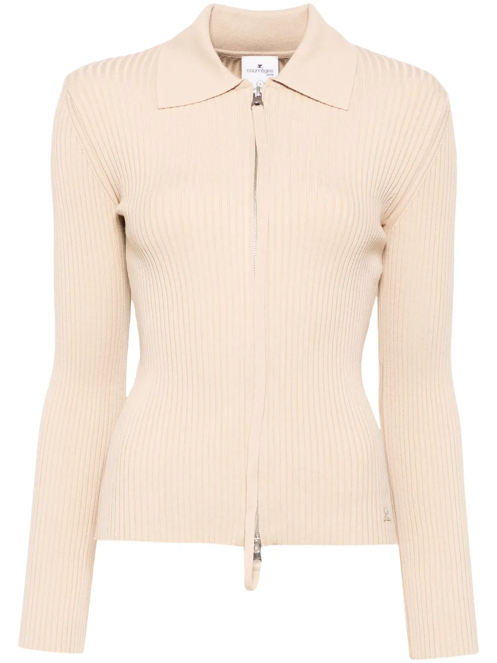 Топ в рубчик с двойной молнией Courrèges, нейтральный
Топ в рубчик с двойной молнией Courrèges, нейтральный