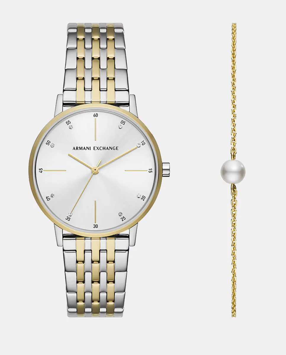 AX7156SET комплект женских стальных часов и браслета Armani Exchange, мультиколор
AX7156SET комплект женских стальных часов и браслета Armani Exchange, мультиколор