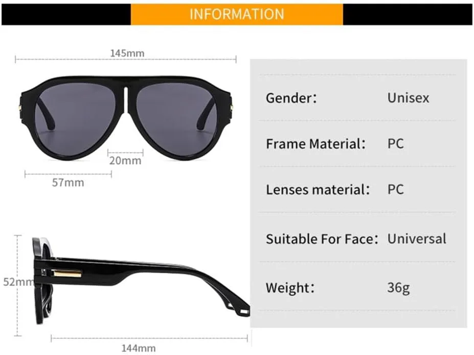 Женские солнцезащитные очки в винтажном стиле с крупной оправой, мужские солнцезащитные очки с защитой от УФ-излучения UV400, очки большого размера MTZJH, Black Grey
Женские солнцезащитные очки в винтажном стиле с крупной оправой, мужские солнцезащитные очки с защитой от УФ-излучения UV400, очки большого размера MTZJH, Black Grey