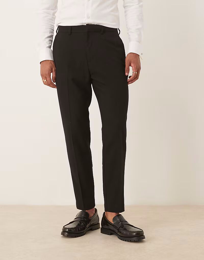 Зауженные брюки из черного твила Asos Design
Зауженные брюки из черного твила Asos Design