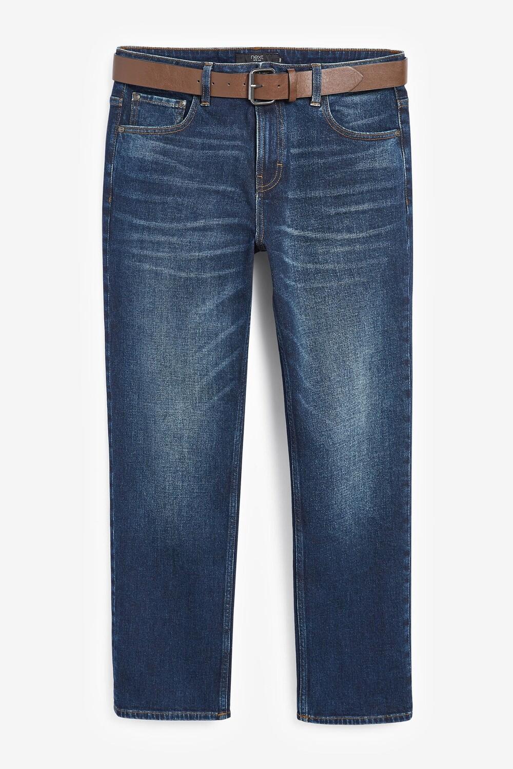 Джинсы прямого кроя с ремнем Next, синий
Джинсы прямого кроя с ремнем Next, синий