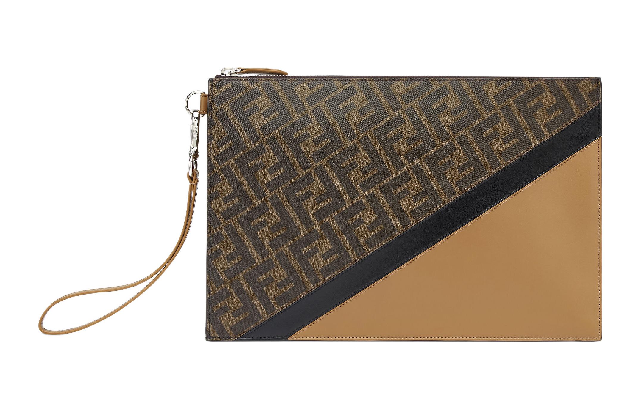 Кожаная сумка-клатч мужская бежево-черная FENDI
Кожаная сумка-клатч мужская бежево-черная FENDI