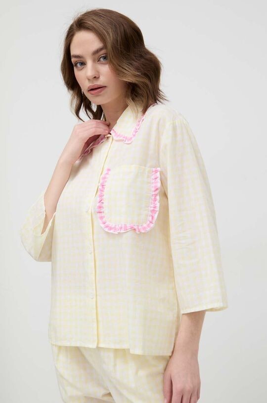 Хлопковая пижамная рубашка United Colors of Benetton, желтый
Хлопковая пижамная рубашка United Colors of Benetton, желтый