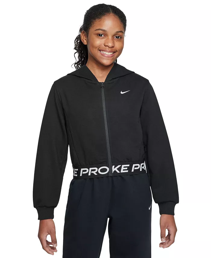 Большая девочка Pro Fleece Dri-FIT худи с молнией Nike, черный
Большая девочка Pro Fleece Dri-FIT худи с молнией Nike, черный