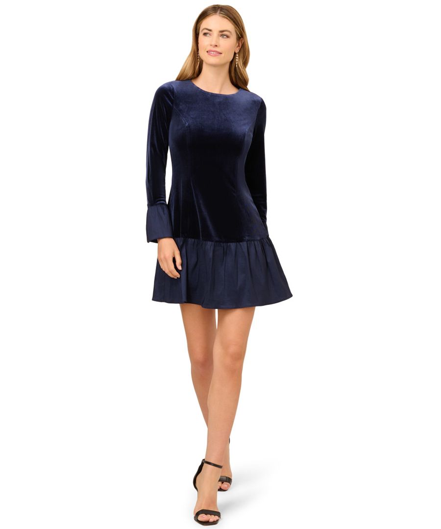 Женское бархатное мини-платье с оборками Adrianna Papell, Midnight
Женское бархатное мини-платье с оборками Adrianna Papell, Midnight