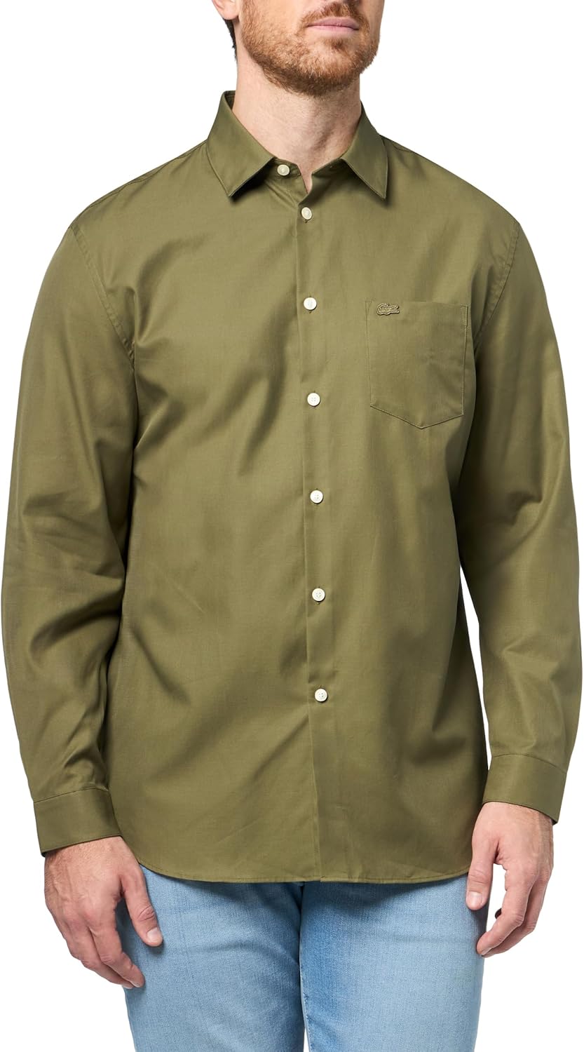 Lacoste мужская рубашка с длинным рукавом, обычный крой, однотонная, Olive
Lacoste мужская рубашка с длинным рукавом, обычный крой, однотонная, Olive