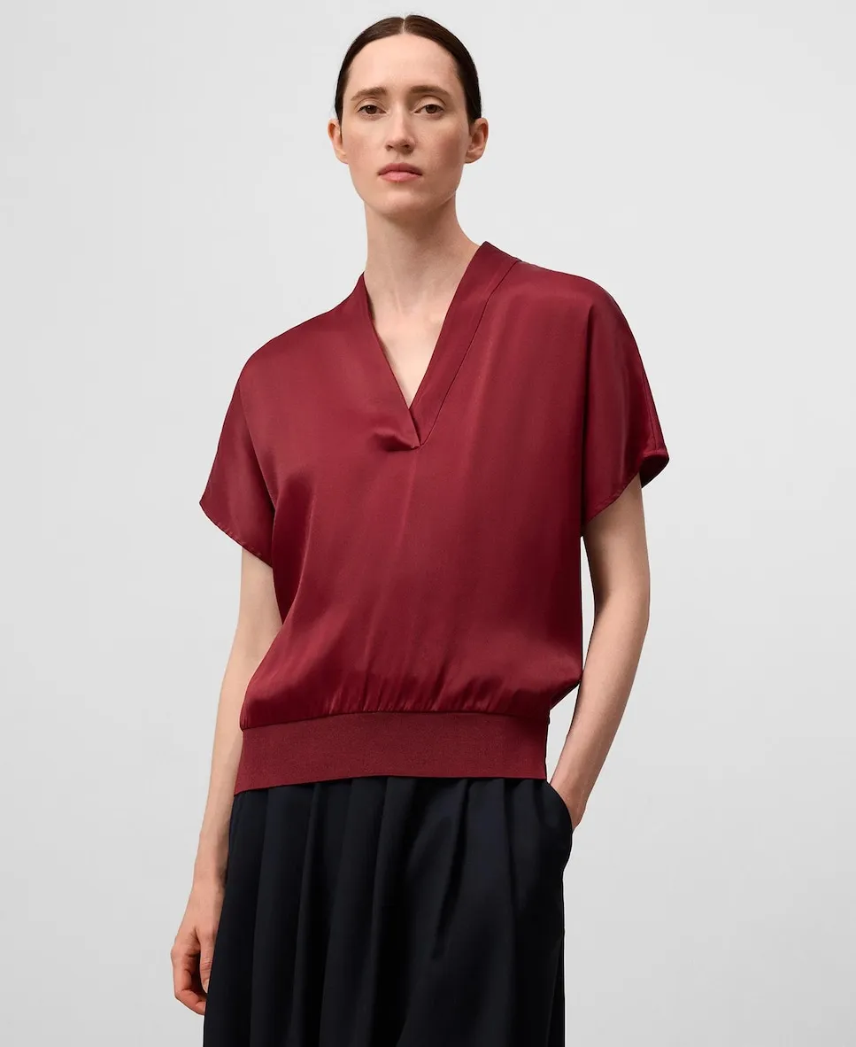 Женский топ из двойной ткани с V-образным вырезом Adolfo Dominguez, бордовый
Женский топ из двойной ткани с V-образным вырезом Adolfo Dominguez, бордовый