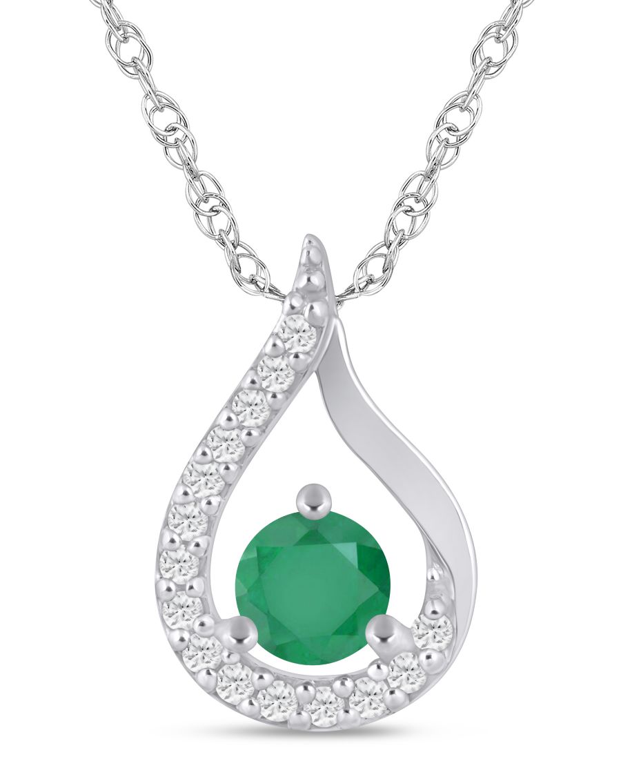 Подвеска-колье с ореолом из драгоценных камней и бриллиантов (общий вес 1/6 карата) из белого золота 10 карат (также доступна в варианте из желтого золота 10 карат) Macy's, Emerald White Gold
Подвеска-колье с ореолом из драгоценных камней и бриллиантов (общий вес 1/6 карата) из белого золота 10 карат (также доступна в варианте из желтого золота 10 карат) Macy's, Emerald White Gold