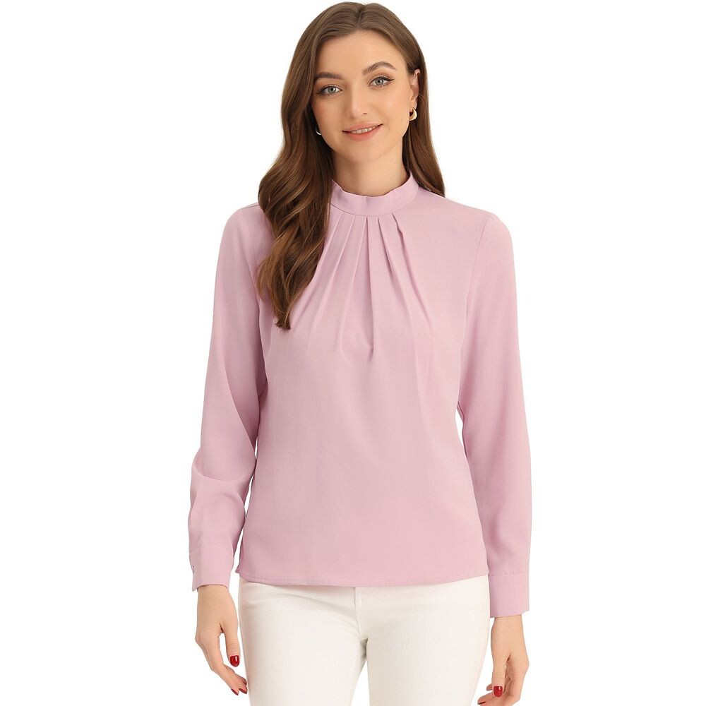 Осенне-зимняя шифоновая блузка с воротником-стойкой для женщин, деловая повседневная рабочая рубашка с длинным рукавом ALLEGRA K, розовый
Осенне-зимняя шифоновая блузка с воротником-стойкой для женщин, деловая повседневная рабочая рубашка с длинным рукавом ALLEGRA K, розовый