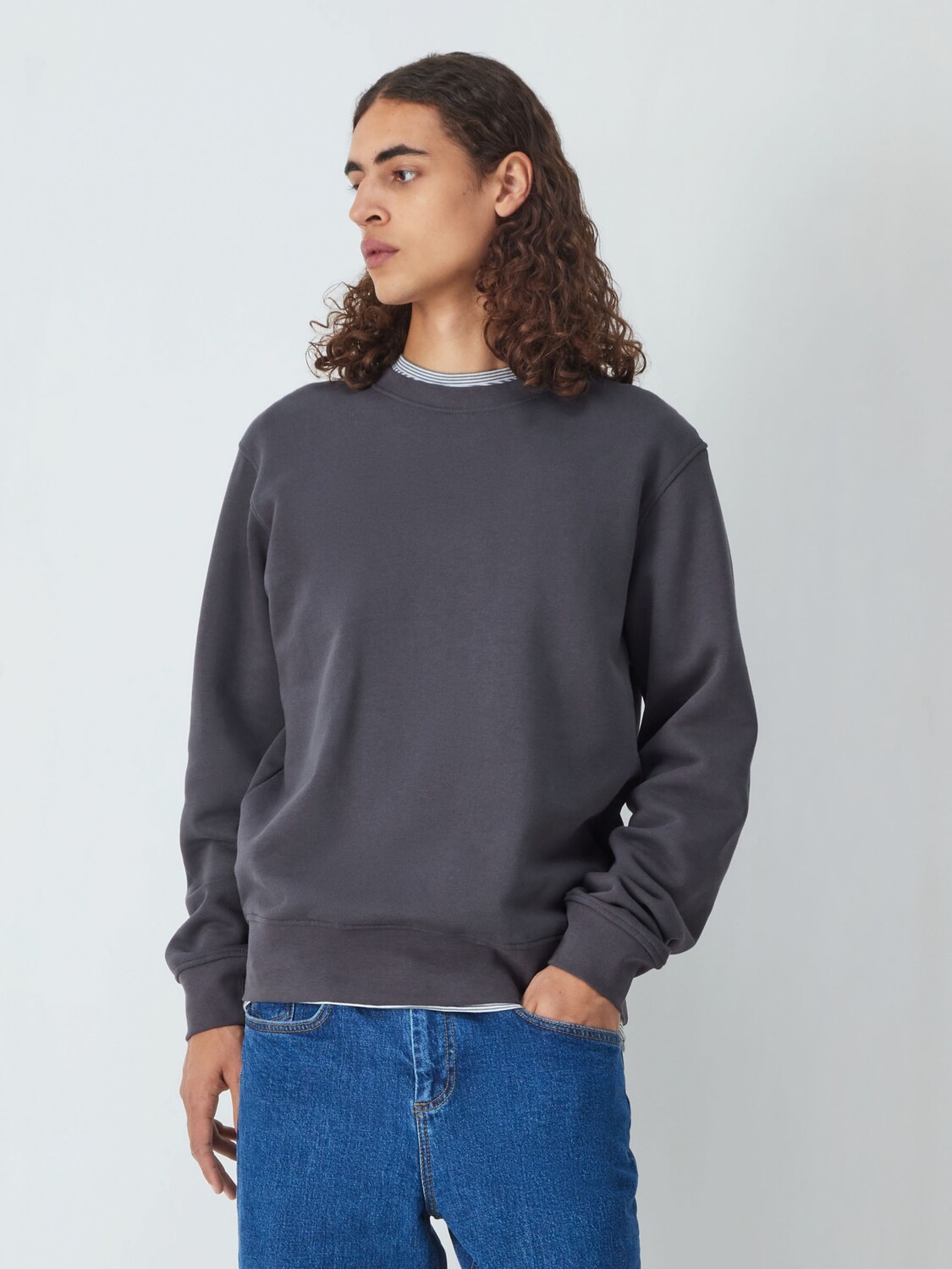 Хлопковая толстовка с круглым вырезом John Lewis ANYDAY, полуночный серый
Хлопковая толстовка с круглым вырезом John Lewis ANYDAY, полуночный серый