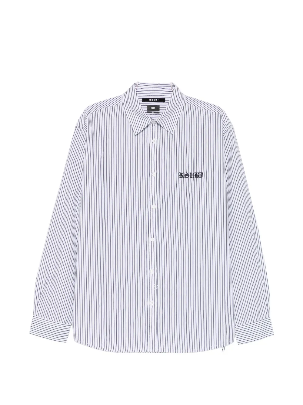 Полосатая фирменная рубашка с длинными рукавами Ksubi, белый
Полосатая фирменная рубашка с длинными рукавами Ksubi, белый