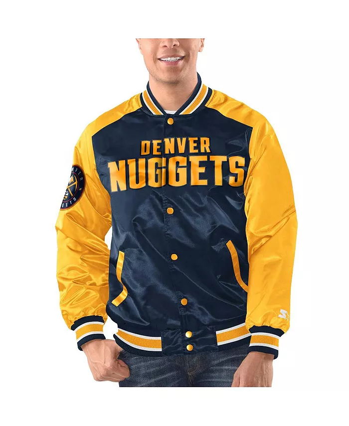 Мужская ватная бейсбольная куртка Denver Nuggets Renegade с полной застежкой на пуговицах, цвет: темно-синий/золотой Starter
Мужская ватная бейсбольная куртка Denver Nuggets Renegade с полной застежкой на пуговицах, цвет: темно-синий/золотой Starter