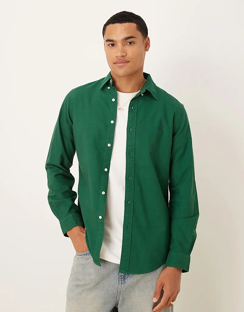Рубашка оксфорд с логотипом Polo Ralph Lauren, облегающая, окрашенная в готовом виде, темно-зеленого цвета
Рубашка оксфорд с логотипом Polo Ralph Lauren, облегающая, окрашенная в готовом виде, темно-зеленого цвета