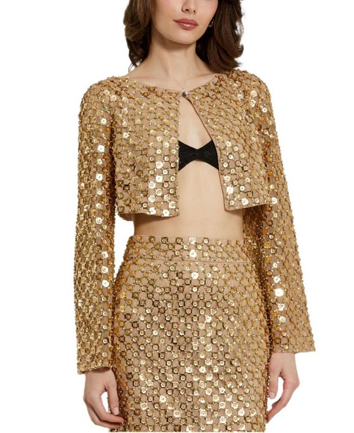 Кардиган с длинными рукавами из жоржета с бисером и пайетками Mac Duggal, золотой
Кардиган с длинными рукавами из жоржета с бисером и пайетками Mac Duggal, золотой
