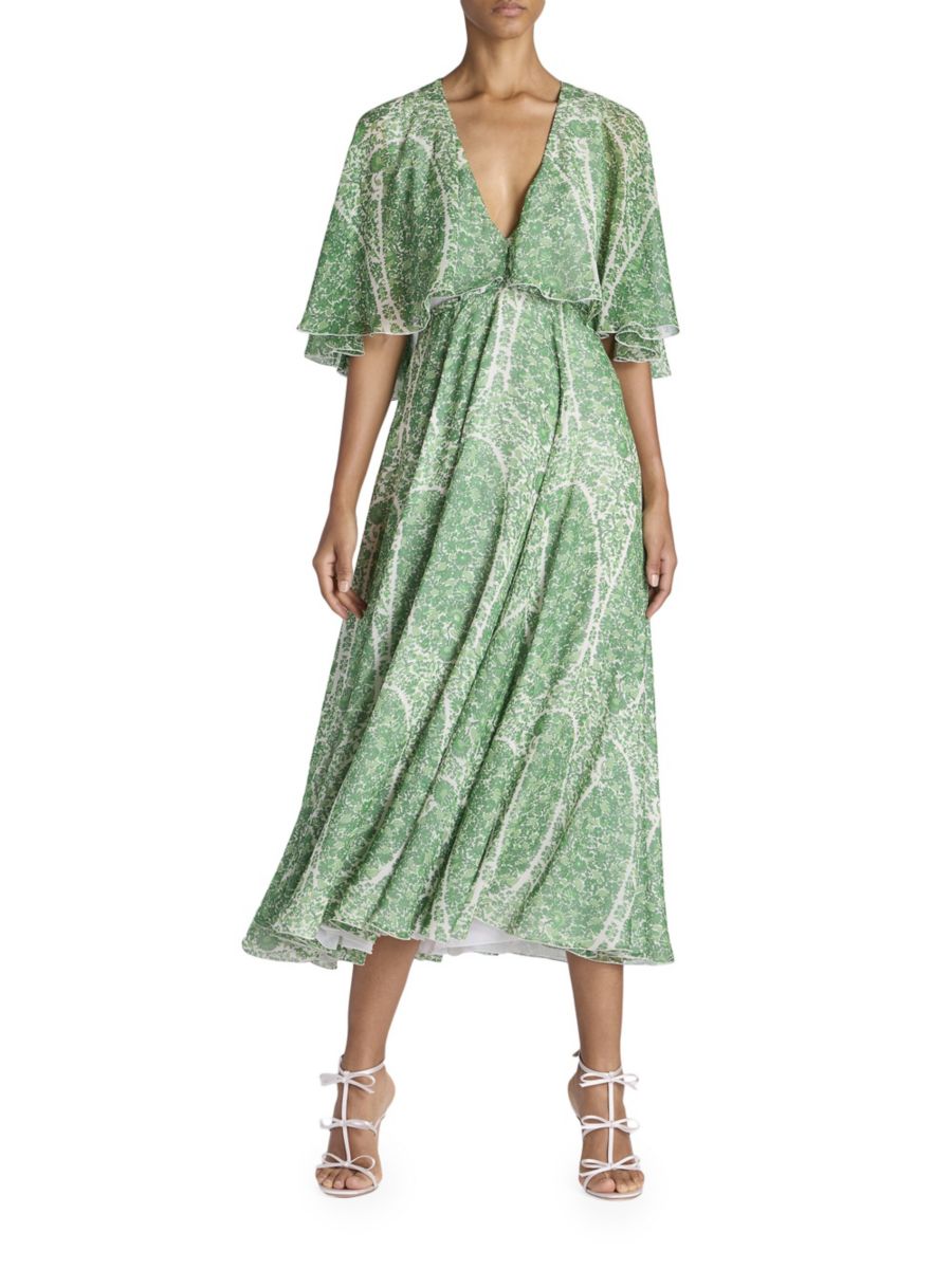 Платье миди из шелка с цветочным принтом и рукавами-крылышками Giambattista Valli, цвет Ivory Green
Платье миди из шелка с цветочным принтом и рукавами-крылышками Giambattista Valli, цвет Ivory Green