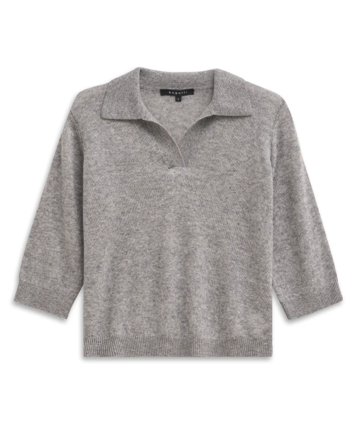 Свитер с V-образным вырезом и воротником-поло Bugatti, серый
Свитер с V-образным вырезом и воротником-поло Bugatti, серый