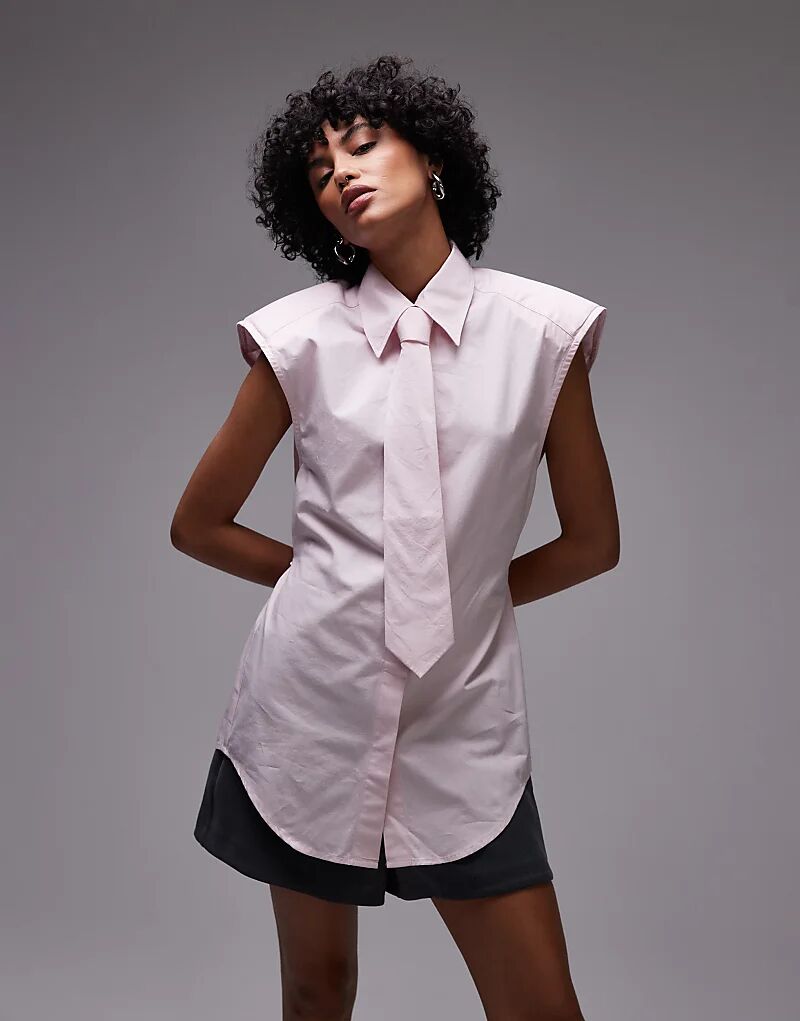 Рубашка без рукавов ASOS DESIGN с подплечниками и галстуком розового цвета
Рубашка без рукавов ASOS DESIGN с подплечниками и галстуком розового цвета