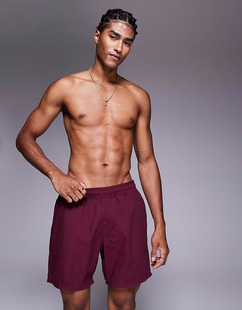 Шорты для плавания ASOS DESIGN средней длины в бордовом цвете
Шорты для плавания ASOS DESIGN средней длины в бордовом цвете