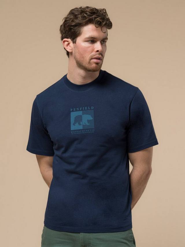 Хлопковая футболка с контрастной полоской и принтом медведя Penfield, Navy Blazer
Хлопковая футболка с контрастной полоской и принтом медведя Penfield, Navy Blazer