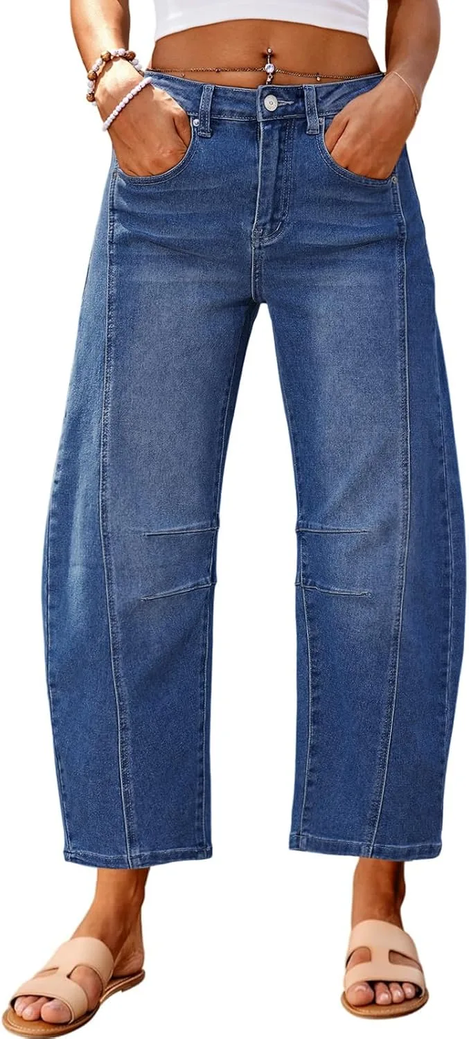 Genleck Barrel Jeans Women Wide Leg Cropped
Genleck Barrel Jeans Women Wide Leg Cropped