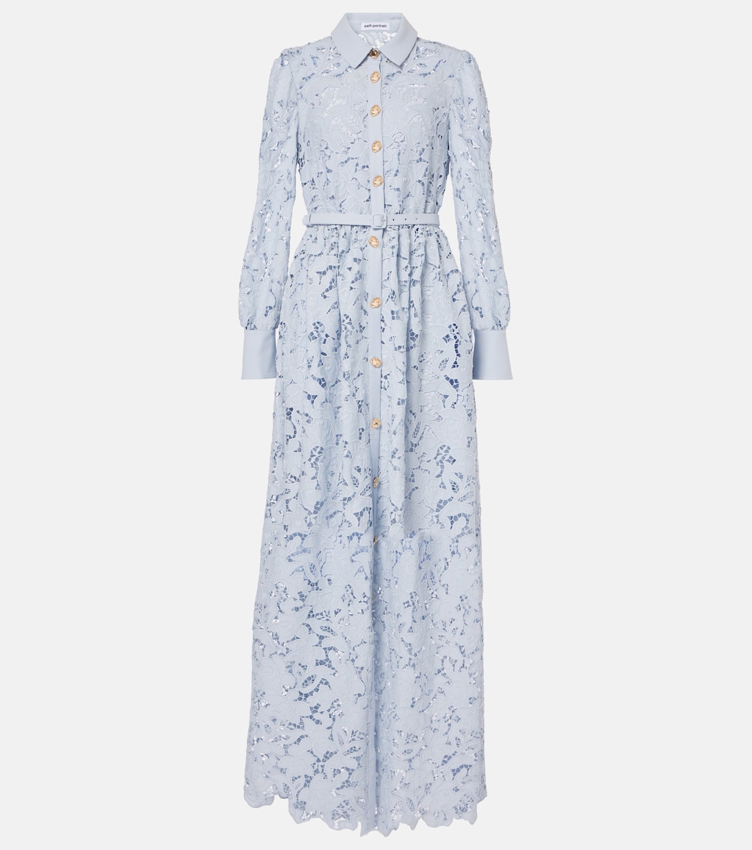 Макси-платье с кружевной отделкой Self-Portrait, синий
Макси-платье с кружевной отделкой Self-Portrait, синий