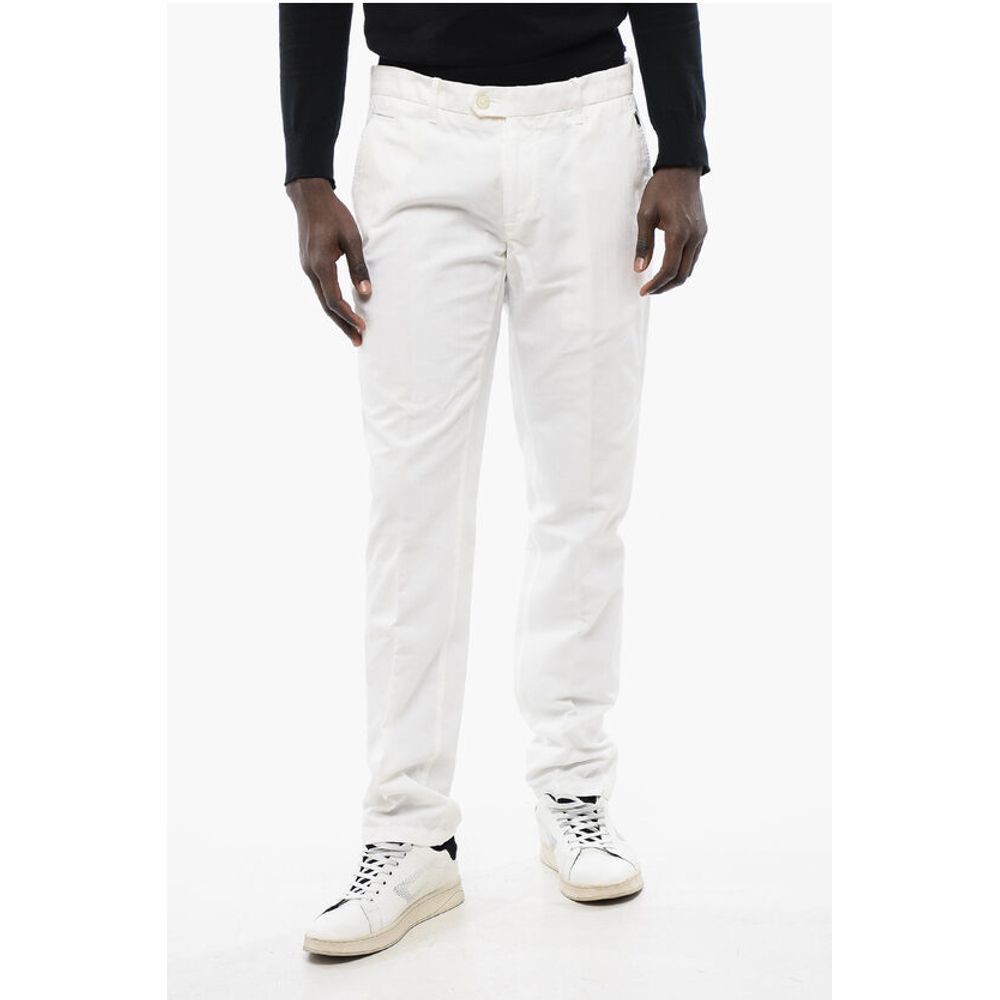 Однотонные брюки-чинос из хлопка и льна ID Corneliani, White 
Однотонные брюки-чинос из хлопка и льна ID Corneliani, White