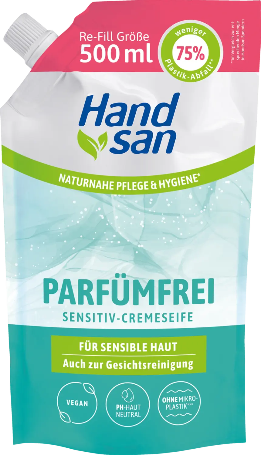 Жидкое мыло Handsan Sensitiv-Cremeseife parfümfrei Nachfüllbeutel
Жидкое мыло Handsan Sensitiv-Cremeseife parfümfrei Nachfüllbeutel
