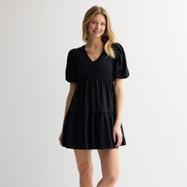 Маленькое платье-бэбидолл с пышными рукавами-пузырями Nine West, черный
Маленькое платье-бэбидолл с пышными рукавами-пузырями Nine West, черный