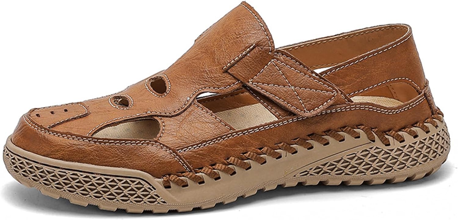 Мужские сандалии Abborora ручной работы из кожи, закрытый носок, мягкие и удобные для пляжа, коричневый
Мужские сандалии Abborora ручной работы из кожи, закрытый носок, мягкие и удобные для пляжа, коричневый