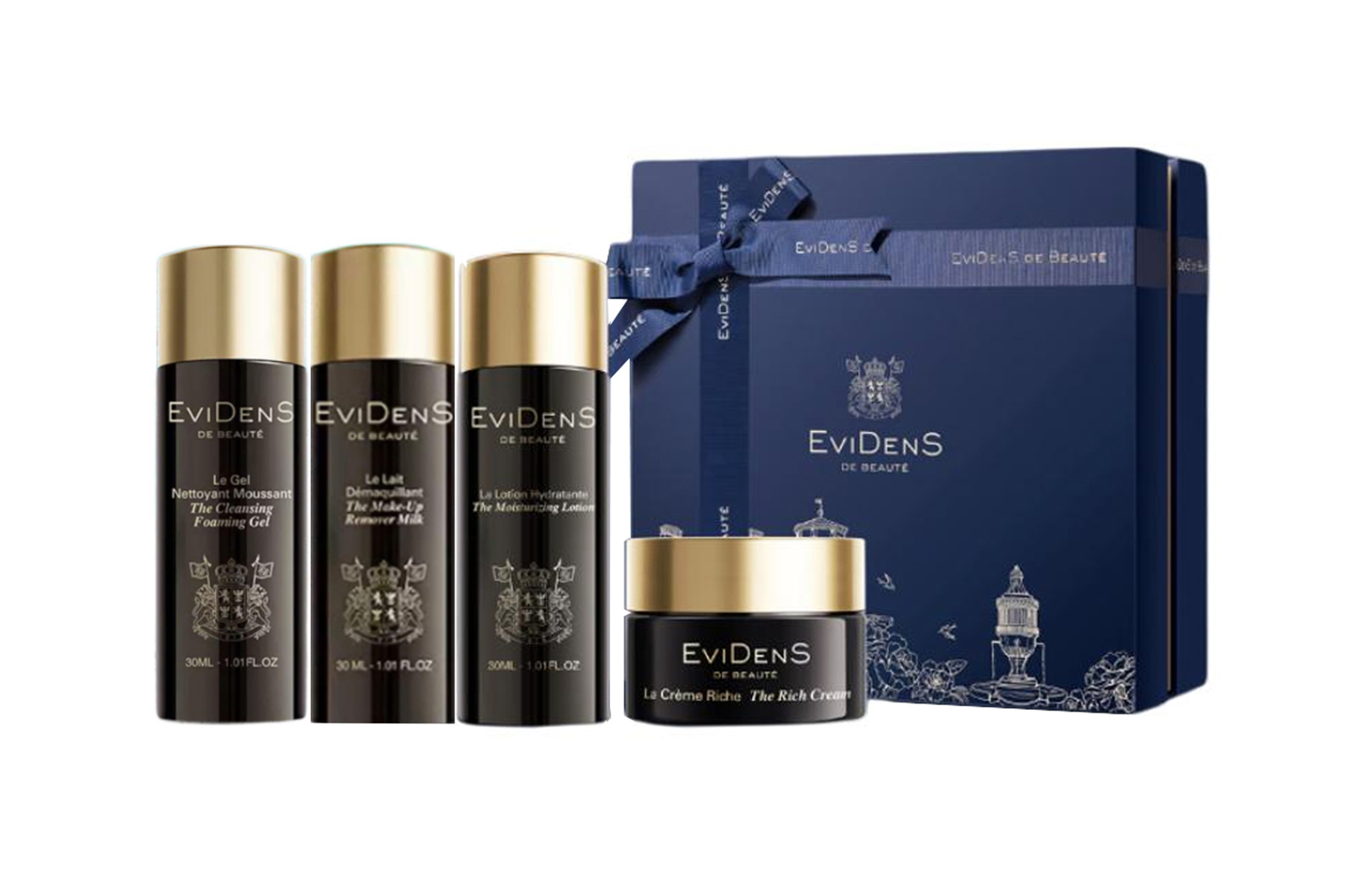 Набор из четырех средств для ухода за кожей с увлажняющим, освежающим и восстанавливающим действием Evidens
Набор из четырех средств для ухода за кожей с увлажняющим, освежающим и восстанавливающим действием Evidens