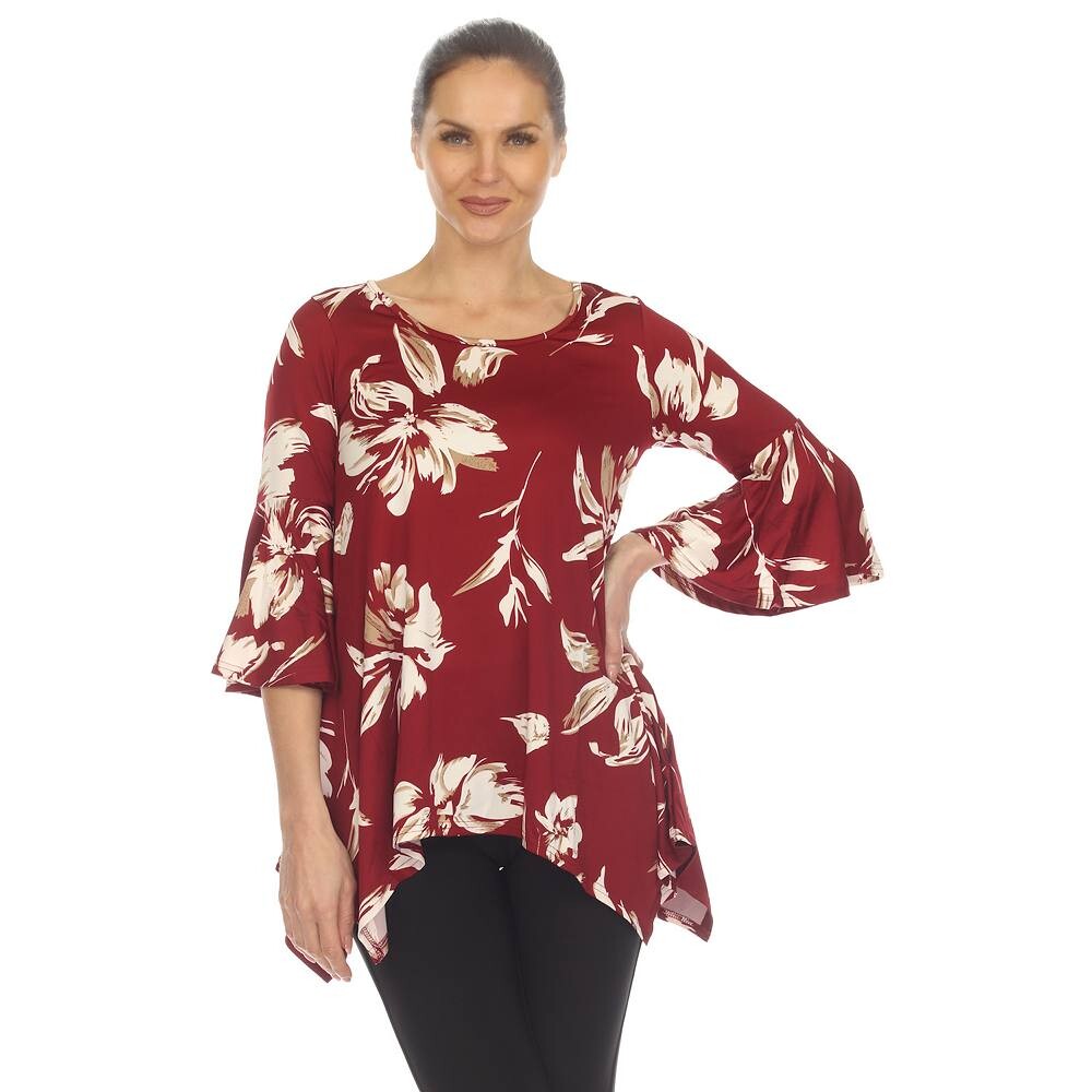 Женский топ-туника с цветочным принтом и рукавами-колокольчиками WM Fashion, красный
Женский топ-туника с цветочным принтом и рукавами-колокольчиками WM Fashion, красный