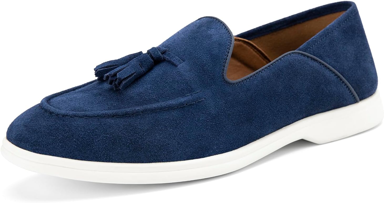 Мужские кожаные слипоны JITAI - стильные лоферы с кисточками и замшевой отделкой, синий
Мужские кожаные слипоны JITAI - стильные лоферы с кисточками и замшевой отделкой, синий